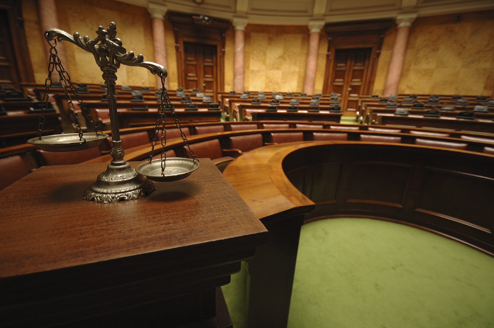 An empty courtroom